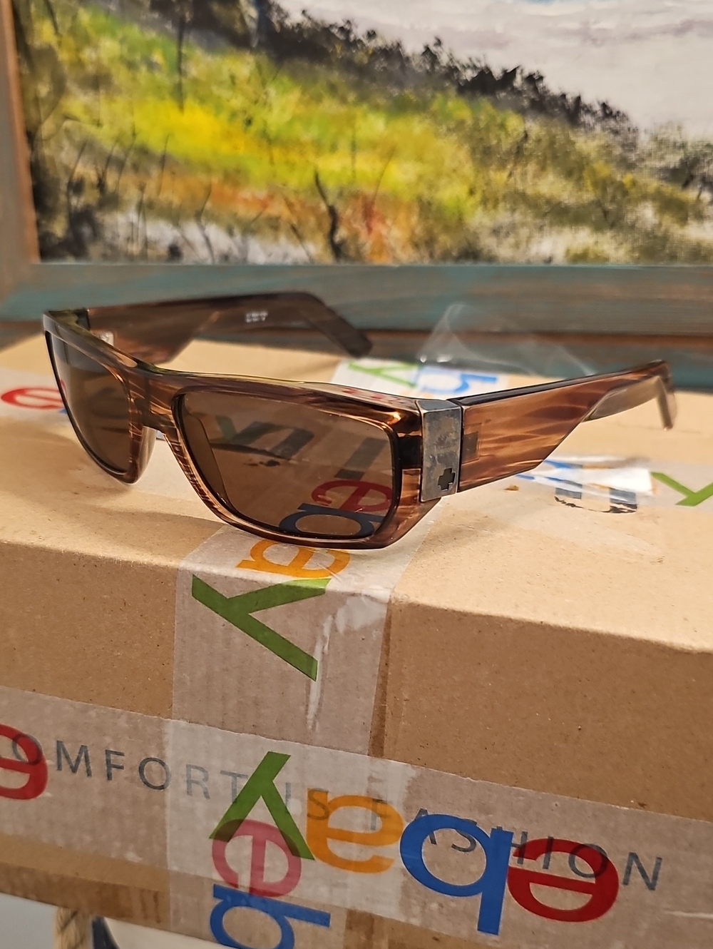 Brown SPY OPTIC PAYCHECK Sunglasses with Silver Accents